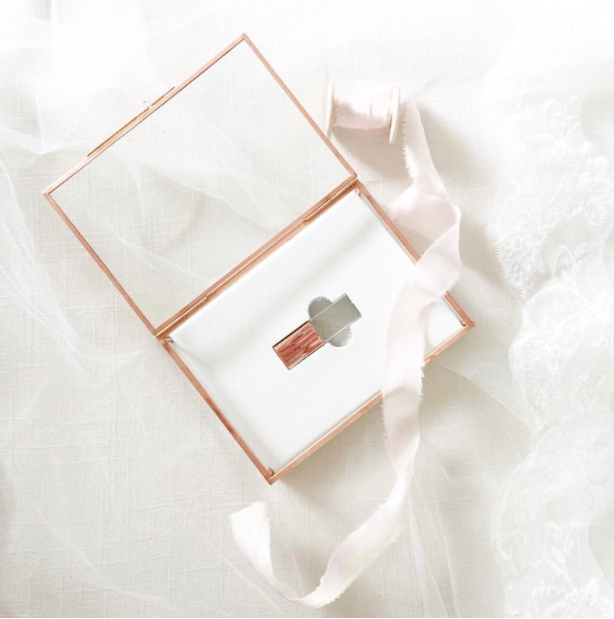 OEM 4x6 Proof 16gb 32GB 64GB 3.0 Cristal USB Flash Drive Rose Gold Photography Photo Glass Box Sets Jewelry Container