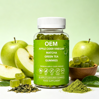 Gummies au vinaigre de cidre de pomme et au thé vert matcha, marque privée OEM, 60 unités, approvisionnement en gros, marque personnalisée
