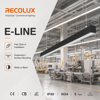 Sistema de Iluminación Lineal LED de 5400-24000LM, Luz Continua de Haz Múltiple para Almacenes y Fábricas
