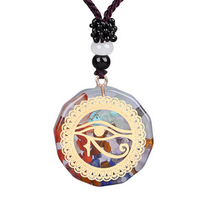 2023 <strong>OM</strong> Healing Orgonite Stone <strong>Pendants</strong> Amulet Jewelry Meditation Round Crystal Energy Bijoux Reiki Heal 7 Chakras Yoga Necklace - Product Image 4