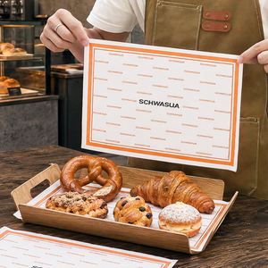 Custom Logo Printed PE Coated Grease Proof Food Grade <b>Biodegradable</b> Eco-Friendly Plate Liners for Bread Baking Wrap <b>Paper</b> - Product Image 6
