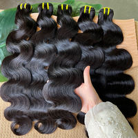 Extensiones de Cabello Humano Virgen 15A, Ondulado, 100% Virgen Vietnamita, Negro Natural, para Mujeres, Doble Trama a Máquina, Permanente