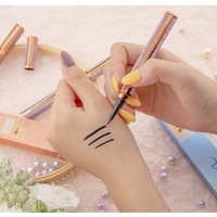 Crayon Eyeliner Gel Pailleté Imperméable, Noir Longue Tenue Anti-Bavures pour Maquillage des Yeux Ailés, Formule Chimique