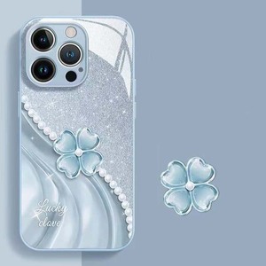 Trèfle à quatre feuilles noir impression verre PC TPU coque arrière de téléphone portable pour Iphone 7 8 SE X Xr XS 11 12 13 14 15 16 17 Pro Max - Product Image 6
