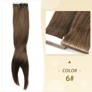 Extensions de cheveux à bandes adhésives de luxe, double épaisseur, cuticules alignées, 100% cheveux humains Remy originaux, trame fine, cheveux raides, couleur personnalisée - Product Image 4