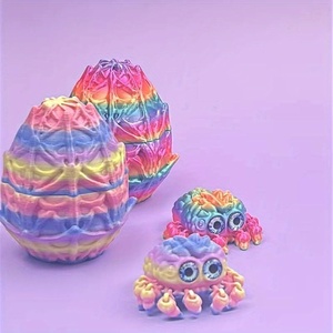 Set di Uova di Ragno Rosa Stampate in 3D - Scultura Decorativa Moderna di Metà Secolo per Halloween, Laurea e Pasqua con Articolazioni Mobili - Product Image 1