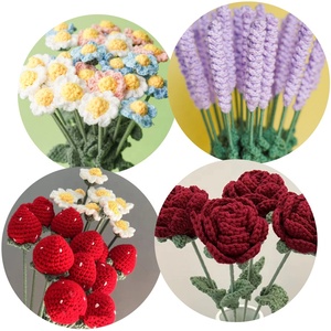 Flores de Ganchillo Coloridas, Amigurumi, Ramo de Flores Tejidas, Girasol, Rosa, Lavanda, para Flores Tejidas, Decoración del Hogar - Product Image 1