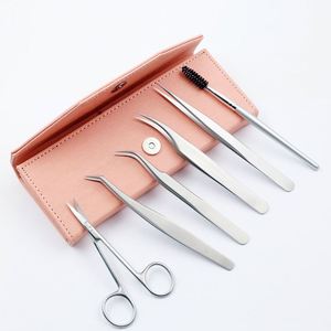 Kit de Pinzas de Acero Inoxidable para Manualidades, Joyería, Extensión de Cejas y Pestañas, Juego de Herramientas 6 en 1 - Product Image 3