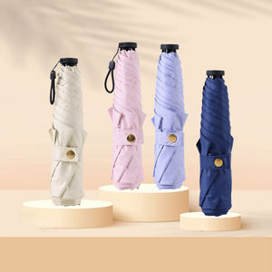 Venta al por mayor del hogar Mini Pocket Sunscreen Umbrella 3-Fold vinilo de doble uso sombrilla - Product Image 3