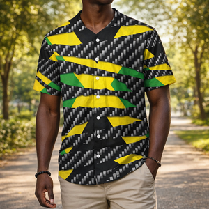 Maillot de baseball déchiré avec drapeau de la Jamaïque – Vente flash – T-shirt décontracté à manches courtes pour hommes – OEM - Product Image 1