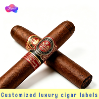 Étiquettes et bandes personnalisées de luxe pour cigares, imprimées en gros, avec adhésif puissant, impression à chaud dorée, emballage durable de haute qualité