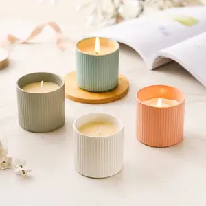 Hot Selling Nordic Simple Luxury Ceramic Candle Jar In Bulk Candle Container With Custom Logo Wholesale Empty Candle Holder