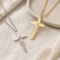 Collier personnalisé Hainon en acier inoxydable avec pendentif lettre cursive, collier avec nom personnalisé pour homme et femme