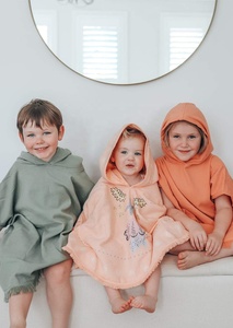 Venta al por mayor, 100% algodón, diseño personalizado, Impresión <span class=keywords><strong>de</strong></span> tela lisa, Terry Surf, Poncho con capucha, niños y adultos, <span class=keywords><strong>toalla</strong></span> <span class=keywords><strong>de</strong></span> <span class=keywords><strong>playa</strong></span> <span class=keywords><strong>redonda</strong></span> - Product Image 3