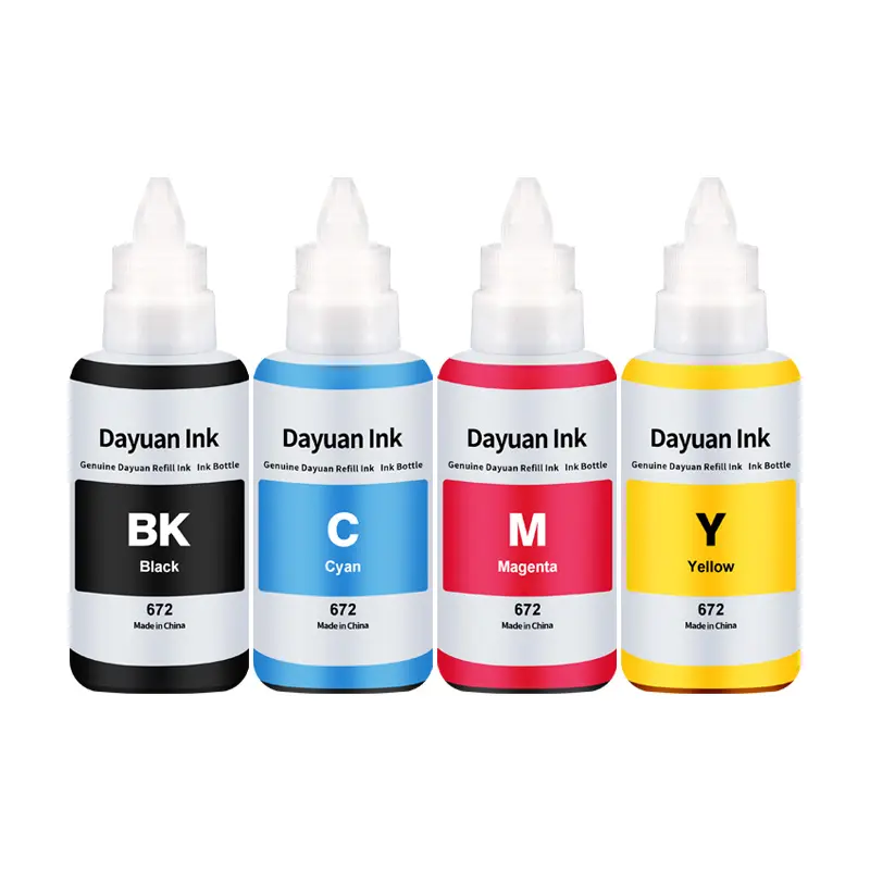 KST printer refill ink for EPSON 672 L101/L111/L130/L201/L211/L220 with color ink in bottle packages