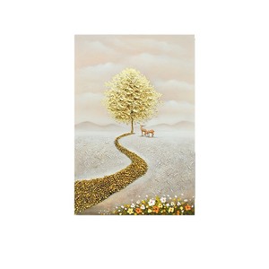 Pintura al óleo pintada a mano, arte abstracto vertical, marco dorado, arte texturizado para pared, decoración para sala de estar, recibidor. - Product Image 5