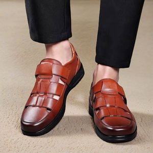 Men's <b>Shoes</b> Business Casual Dress Soft Sole Non-slip Summer Hollow Sandals Sandals <b>for</b> the <b>Elderly</b> Custom <b>Shoes</b> - Product Image 5