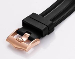 Top-quality rose gold 44mm mechanical diving watch with 9900 movement, <b>waterproof</b> and stopwatch function rubber strap <b>wristwatch</b> - Product Image 4