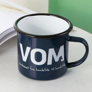 Anpassbarer Retro-Vintage-Eisen-Teetank-Becher Farbiger Emaille-Becher mit Retro-Nostalgie-Design für Werbeartikel und Geschäftsgeschenke - Product Image 2