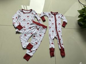 Ropa Infantil con Estampado de Papá Noel Navideño, Ropa de Bebé, <span class=keywords><strong>Pijamas</strong></span> de Bambú para Niños, Zippy para Niños - Product Image 3