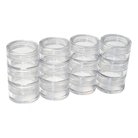 Flacon cosmétique transparent en plastique personnalisé de 3 ml/5 ml/10 ml, mini-récipient, petit pot en plastique transparent PS
