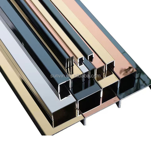 Profil de garniture de carrelage <span class=keywords><strong>en</strong></span> forme de <span class=keywords><strong>U</strong></span> Angle de 90 degrés Bande de transition de sol <span class=keywords><strong>en</strong></span> métal Garniture de bord de carrelage <span class=keywords><strong>en</strong></span> porcelaine pour carreaux - Product Image 2