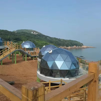 Dôme sphérique de luxe en verre de 5 m, tente de camping avec une chambre et plafond ciel étoilé pour hôtels en plein air, gîtes et camping privé