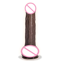 Dildo Eléctrico Grueso Negro Largo Juguete Sexual de Empuje para Mujer Vibrador de Masaje de Silicona Consolador Grande Realista Enorme para Mujer
