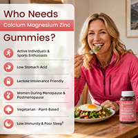 Complément Triple Minéral Calcium Magnésium Glycinate Zinc Gummies Vitamine D3 Sureau Soutien Osseux Musculaire Immunitaire Adultes
