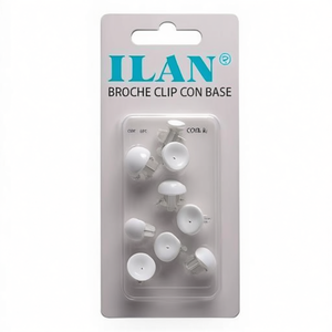 Clip per broche Ilan con base da 2 mm bianca, confezione da 6 pezzi - Product Image 1