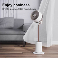Ventilateur de circulation d'air électrique silencieux en plastique pour la maison avec télécommande, tête oscillante automatique à 360° pour usage domestique, extérieur et hôtelier