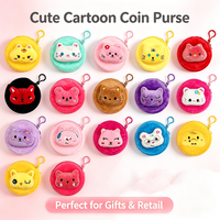Dompet Koin Boneka Lucu Kartun Hewan, Kantong Koin Kecil Lembut dengan Ritsleting, Dompet Uang Receh Boneka Macaron untuk Anak Perempuan, Remaja, Wanita