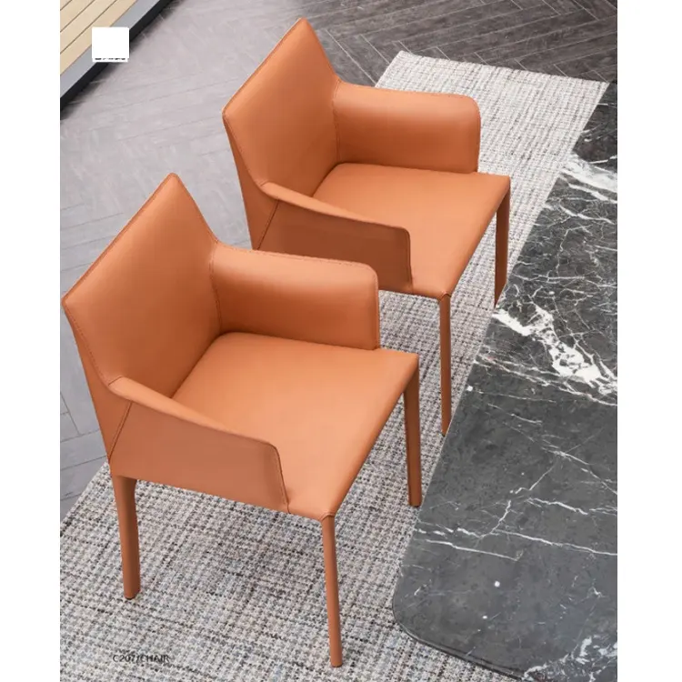 2021 Hot Sale different colors optional PU leather dining chair bow chair with chrome metal tube legs