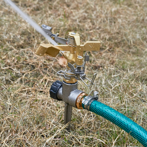 Brass Impact Sprinkler on Spike 360° Rotating Adjustable Lawn Sprinkler with 1/2" 3/4" Thread Garden Yard Irrigation System - Product Image 2