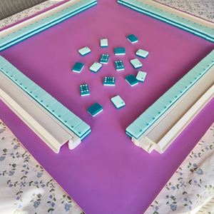 Tapis de jeu de Mahjong de luxe en cuir PU durable, imperméable, réversible, imprimé en typographie double face pour utilisation sur table - Product Image 2