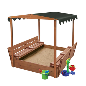 Boîte à sable pliable en bois pour enfants de 5 à 7 ans, avec auvent résistant aux UV, en métal, caoutchouc et EVA, jouet éducatif pour l'intérieur et l'extérieur - Product Image 4