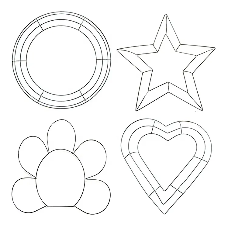 Cadres de couronne en fil de métal, noir, T04124, pour couronne, mur de fleur artificiel, Arrangement d'arrière-plan