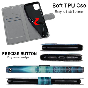 Étui de téléphone portefeuille à rabat peint en cuir PU pour Samsung <span class=keywords><strong>Galaxy</strong></span> S24 S23 S22 Ultra étui pour Samsung <span class=keywords><strong>Galaxy</strong></span> S21 S20 S10 Plus - Product Image 3