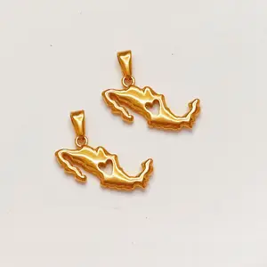 Colgante de Mapa de México de Acero Inoxidable Sin Níquel, Color Dorado, Joyería Mexicana Unisex, Colgante de Bandera de Mapa de País, Joyería de Viaje - Product Image 1