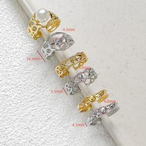 14K Gold Plated Copper Hollow Out Pearl Holder <b>Ring</b> DIY Jewelry <b>Craft</b> Supplies Anti-Tarnish <b>Ring</b> for Handmade Accessories - Product Image 5