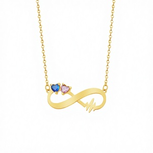 Collar de Acero Inoxidable Personalizado con Diseño de Latido de Corazón Infinito, Regalo de Joyería para Niñas, Familiares y Parejas - Product Image 2