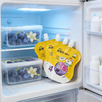 Emballage flexible personnalisé pour aliments pour bébés, sachet debout avec bec verseur, gelée liquide, yaourt, boisson, jus, purée de fruits, lait, emballage de sachet