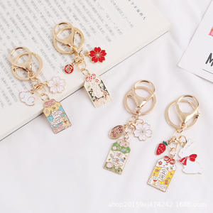 Nouvelle annonce alliage fleur mignon lapin mince métal accessoires créatif à la mode porte-clés anneau ornement - Product Image 2