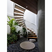 Escalier en colimaçon rotatif en structure métallique compacte pour villa, loft, duplex, appartement personnalisé, café simple, style luxe léger