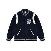 Veste d'université élégante pour hommes pour l'hiver, col montant brodé avec logo sur le devant, vêtements d'hiver élégants Ropa