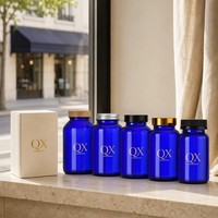 Bouteille en verre à large ouverture, petite, moyenne, grande capacité, avec bouchon en aluminium et couvercle en bois, conteneur pour compléments alimentaires, emballage personnalisé