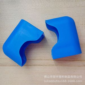 Student Desk <b>Chair</b> Leg <b>Pad</b> 25x50mm Oval Tube Blue Plastic Anti Slip Protection Cover - Product Image 2