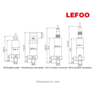 LEFOO T2000 4-20mA/<span class=keywords><strong>0</strong></span>-<span class=keywords><strong>10V</strong></span>/<span class=keywords><strong>0</strong></span>-5V Máy Phát Áp Lực Nước/Máy Phát Máy Nén Khí/Cảm Biến Chân Không - Product Image 6