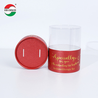 Eco Friendly per uso alimentare di natale caramelle regalo scatola di cioccolato con finestra per animali domestici tubo cilindrico di cartone imballaggio