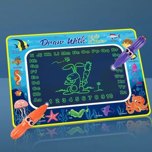 Magic Water <strong>Drawing</strong> Mat with Fluorescent Pen Painting <strong>Board</strong> Early Educational Toys Montessori Toys for Kids - Product Image 2